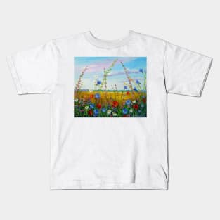 Field in summer flowers Kids T-Shirt